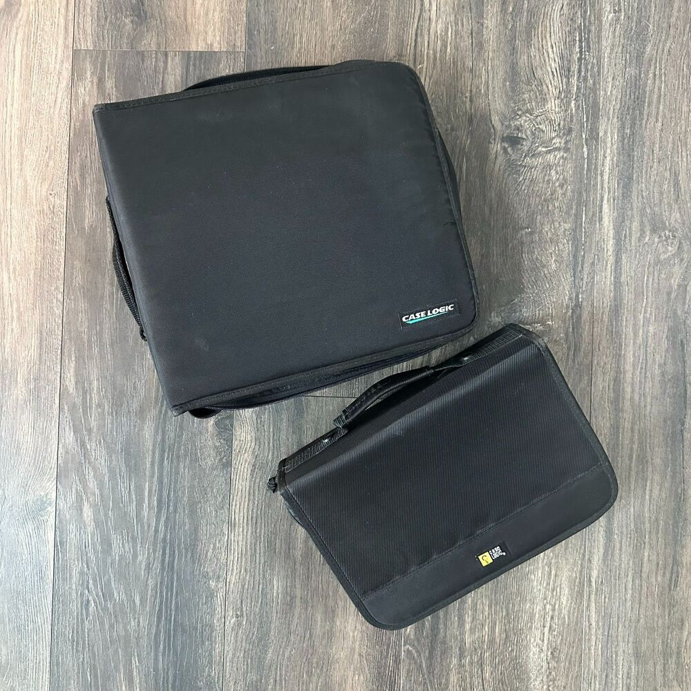 Vtg Bundle 2 Case Logic Cases Large 264-Slot & Medium 92 Binder Cd Disc Storage
